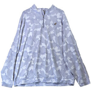 Peter Millar Perth Crown Sport Performance Grey White Camo 1/4 Zip Pullover 3X